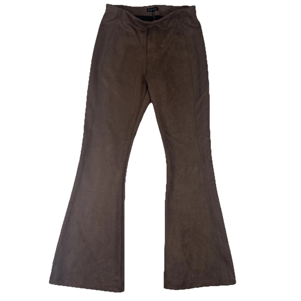 Hunter and Brown Elastic Waist Pants Women’s L Pleated High Rise Flare Leg NWT